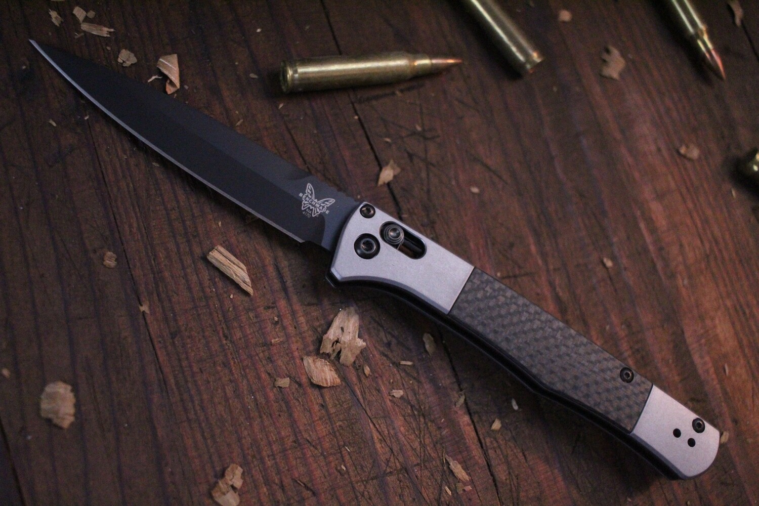 Benchmade Auto Fact 4&quot; AXIS Lock Knife / Aluminum &amp; Carbon Fiber / Black DLC