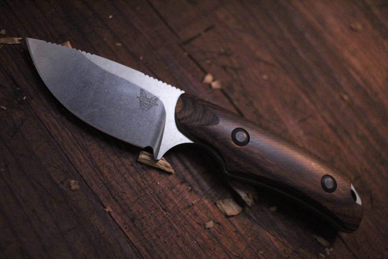 Benchmade Hidden Canyon 2.67&quot; Hunting Knife / Stonewash / Dark Wood ( Prototype )