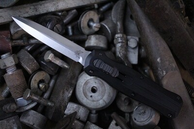 Benchmade Pagan 3.96" D/A OTF Automatic Knife / Stonewash / Black (Prototype)