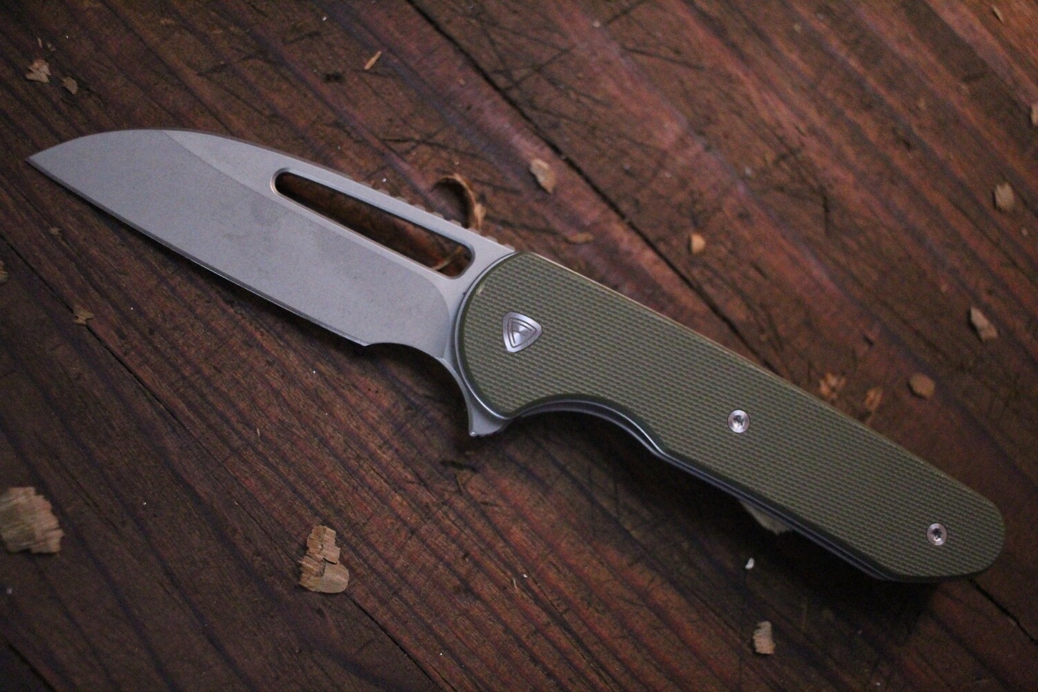 Ferrum Forge Prolix 2.85&quot; Folding Knife / Green G10 / Nitro-V / Wharncliffe ( Pre Owned )