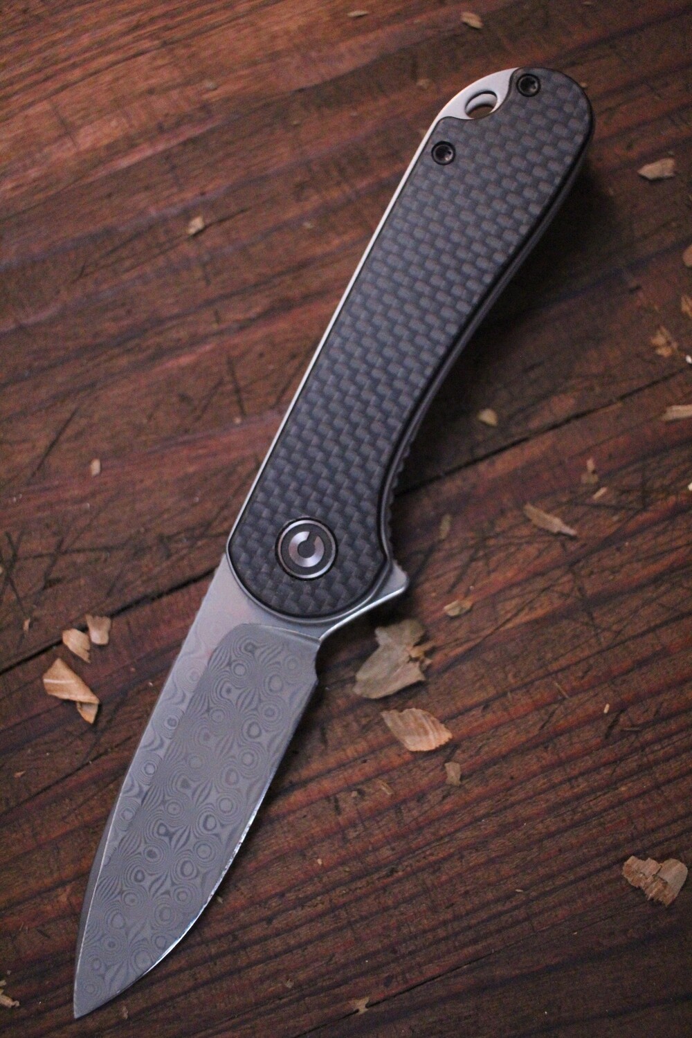 Civivi Elementum 2.9&quot; Folding Knife / Carbon Fiber / Damascus ( Pre Owned )