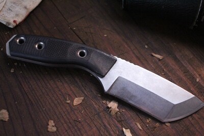 3DK Riot 3.7" Fixed Tanto Point, Elmax Blade / Black G10 handle ( Pre Owned )