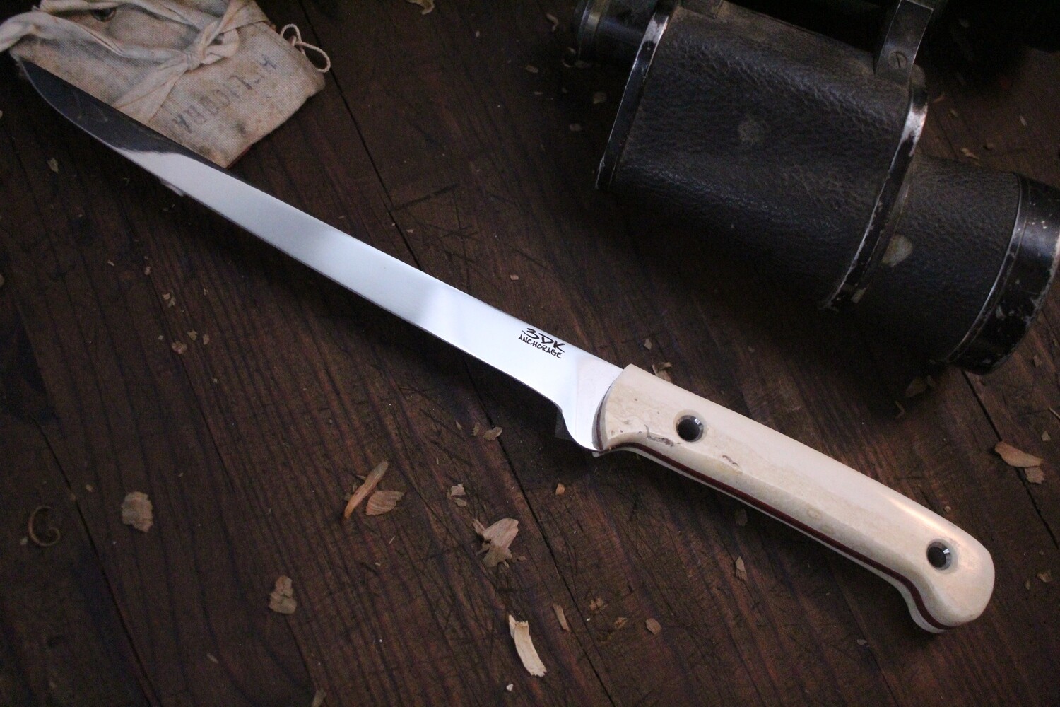 3DK Fisher 8" Fillet Knife,  Walrus Ivory Handle