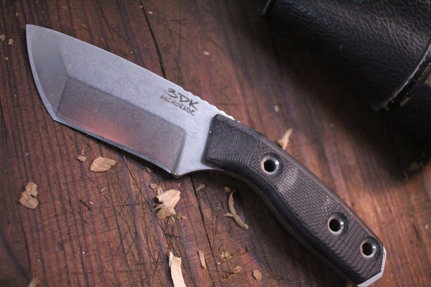 3DK Riot 3.7&quot; Fixed Tanto Point, Elmax Blade / Black G10 handle ( Pre Owned )