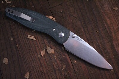 Three RIvers Manufacturing Atom 3.5 Folding Knife / Sage 3D G10 / Satin / 20CV / 2 DOT ( Pre Owned )