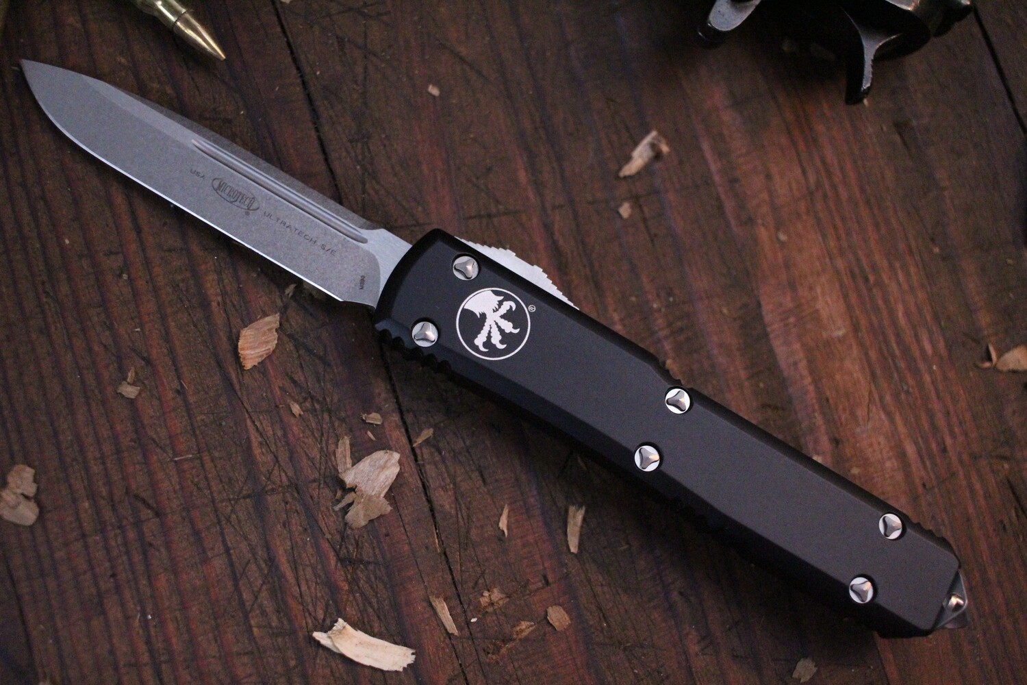 Microtech Ultratech S/E 3.46&quot; OTF Automatic / Black Aluminum / Stonewash