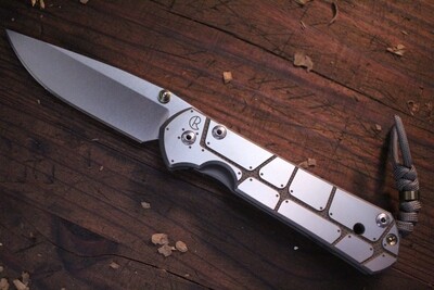 Chris Reeve Custom Large Sebenza 21 3.625" Knife / Plated CCG / Polished S35VN ( Pre Owned )