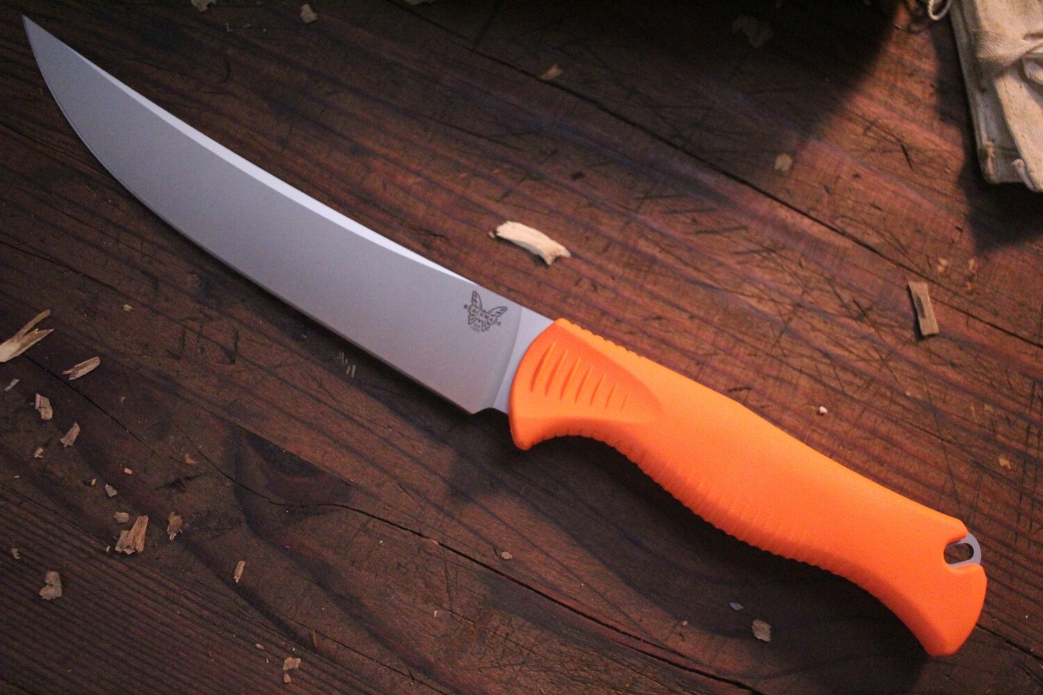 Benchmade Meatcrafter 6.1&quot; Fixed Blade Knife / Orange / Satin CPM-154 ( Discontinued )