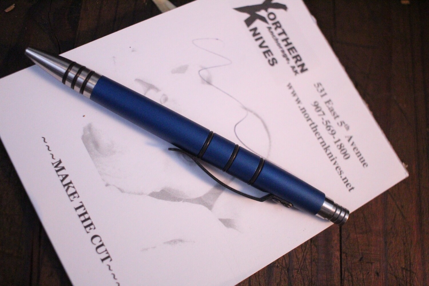 Tuff-Writer Mini Click Series Retractable Pen, Blue
