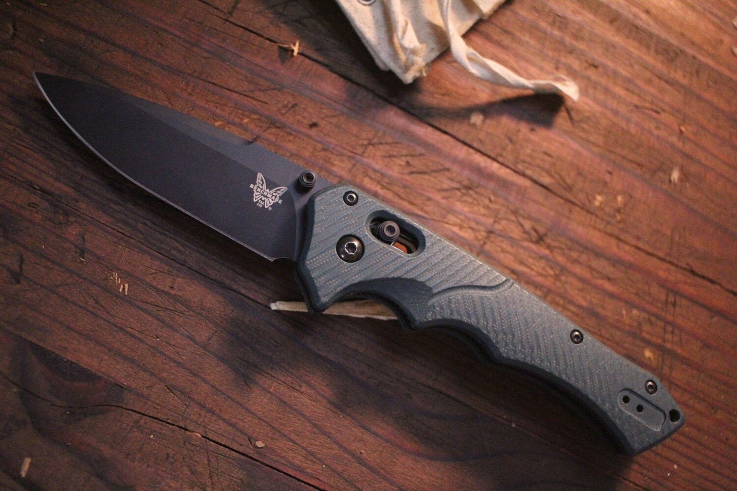 Benchmade Mini Rukus 3.4&quot; Folding Knife / Green G10 / Black S30V /2015 Shot Show Exclusive ( Pre Owned )