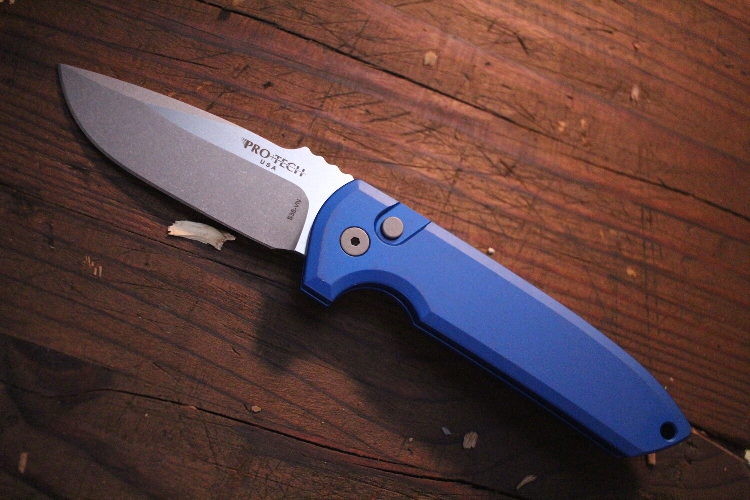 Pro-Tech Rockeye 3.375&quot; Automatic Knife / Blue / Stonewashed