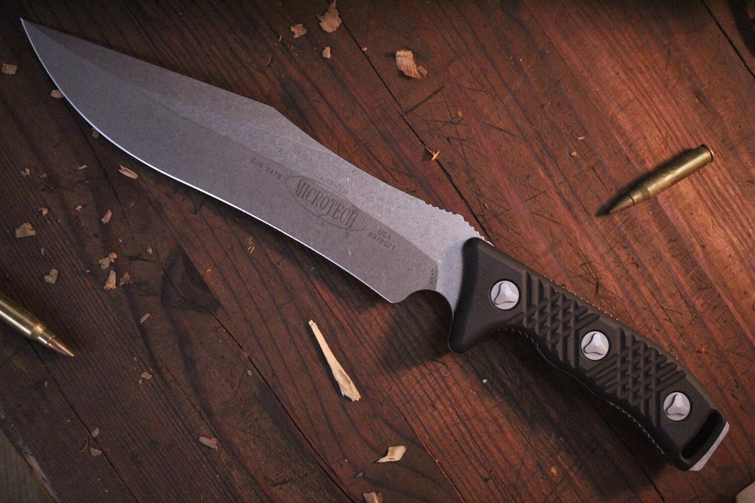 Microtech Arbiter 8.75&quot; Fixed Blade Knife / Black G10 / Stonewashed