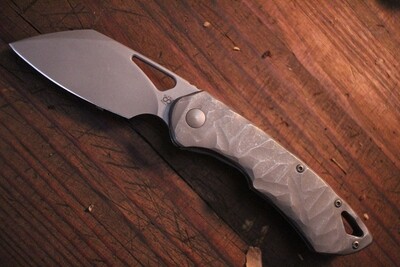 Olamic Cutlery Whippersnapper 2.75" Front Flipper / Rock Titanium / Acid & Stonewash 20CV ( Pre Owned )