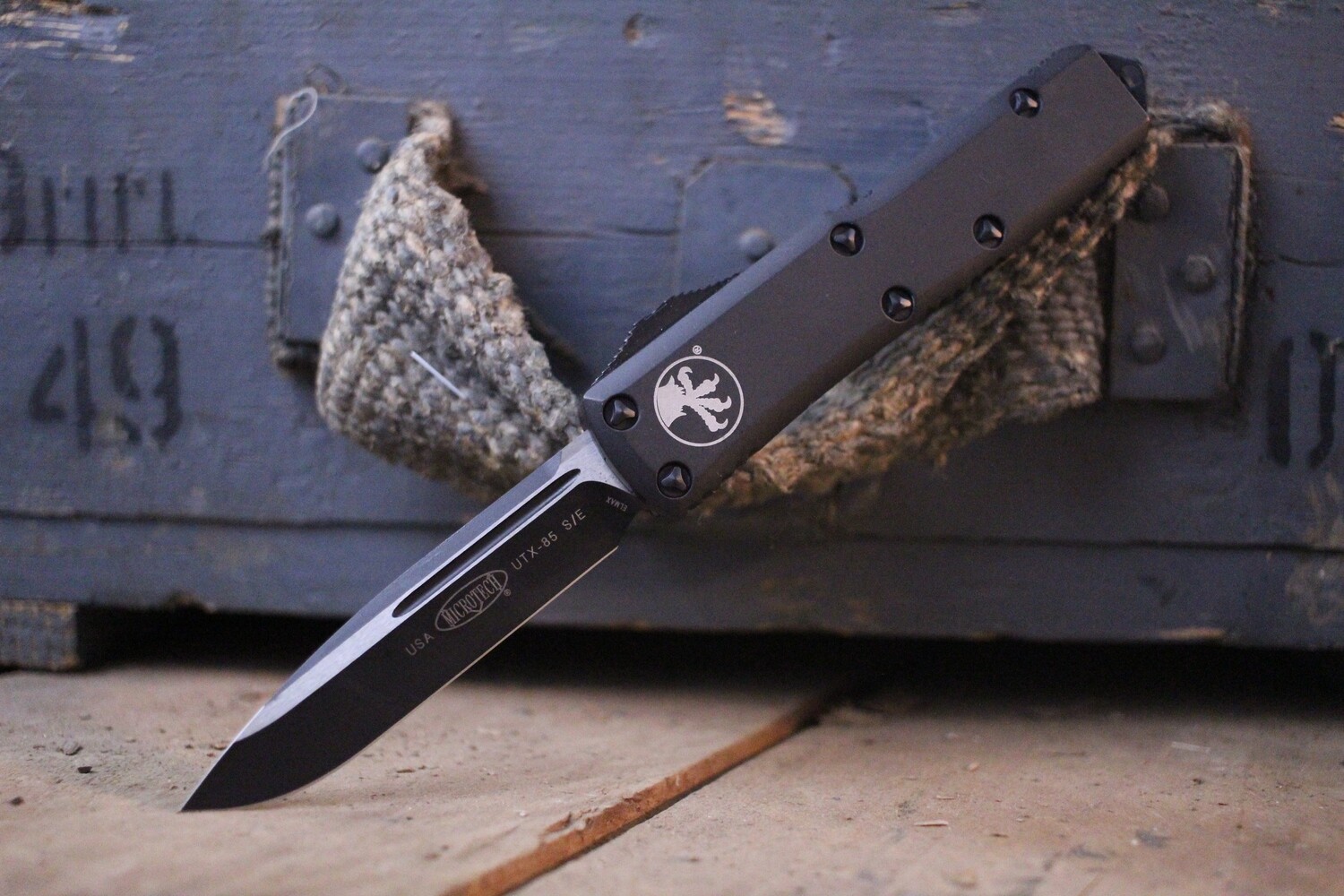 Microtech UTX-85 S/E 3.125&quot; OTF Automatic Knife Tactical / Black / Black ( Pre Owned )