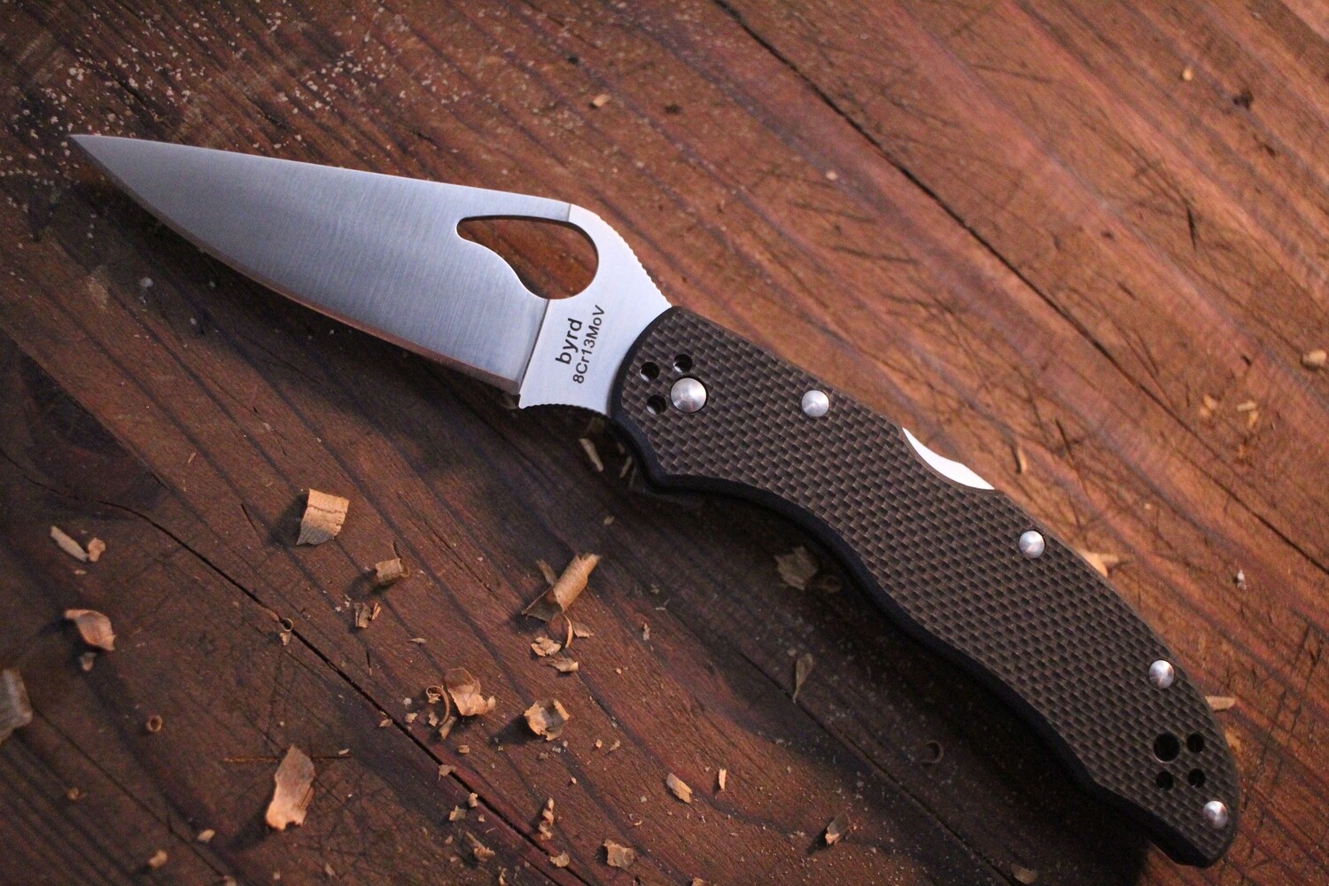 Spyderco Byrd 3.32&quot; Folding Knife, black G10 / Satin Plain