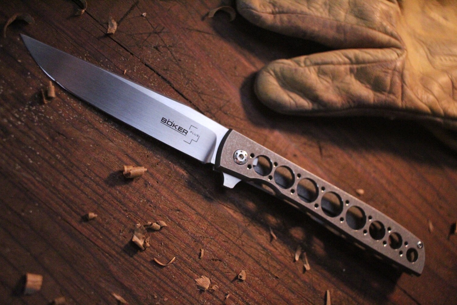 Boker Plus Urban Trapper Grand 3.8" Frame Lock Knife, Titanium / Satin VG-10 ( Pre Owned )