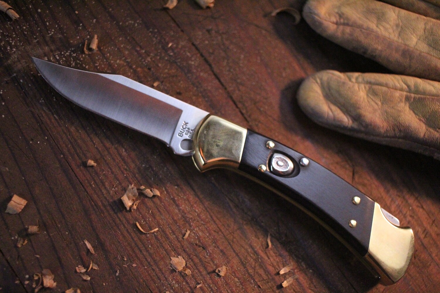 Buck 112 3&quot; Automatic Lockback Knife, Ebony Dymondwood / Satin