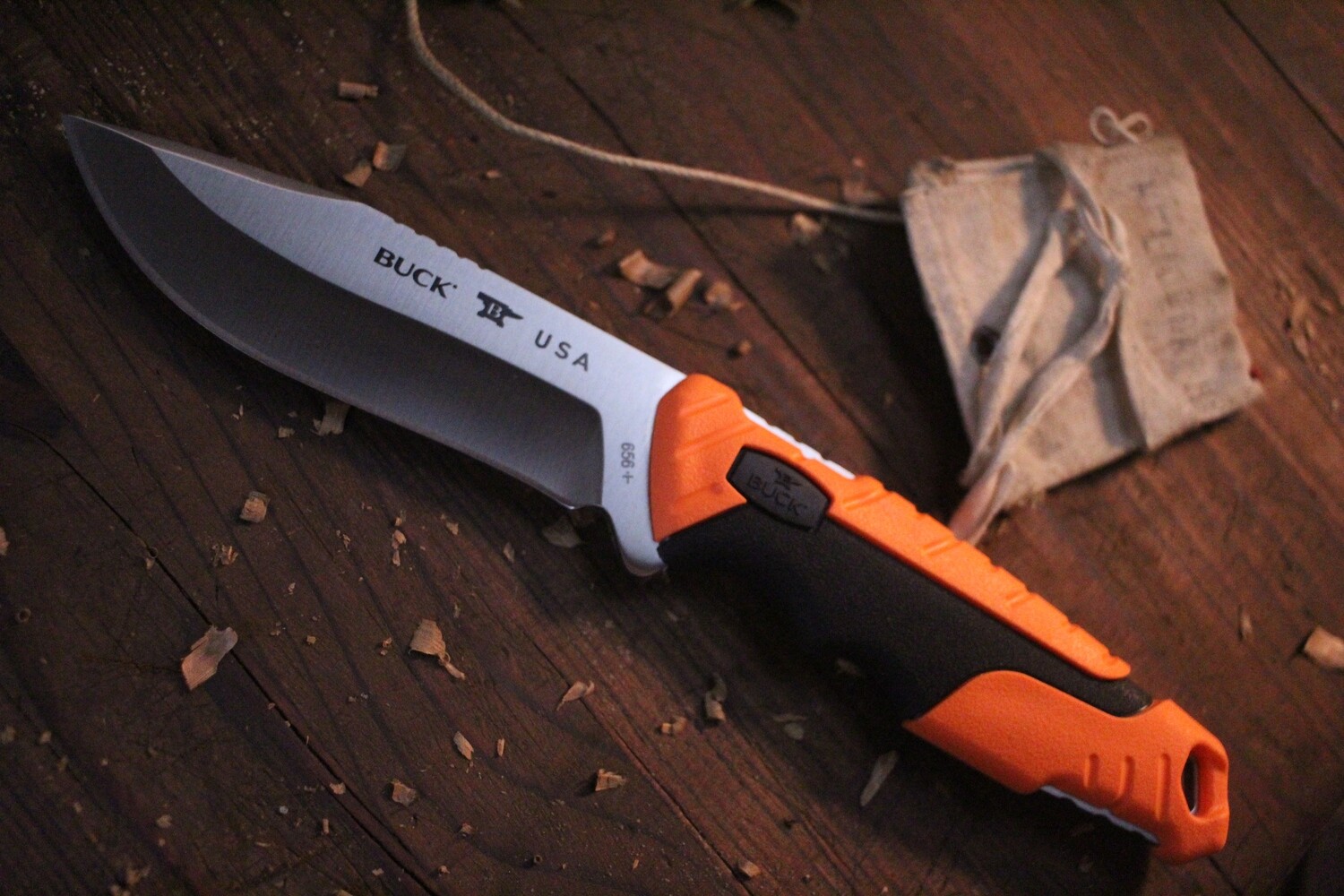 Buck Pursuit Pro 4.5&quot; Fixed Blade Knife / Orange GFN / Satin