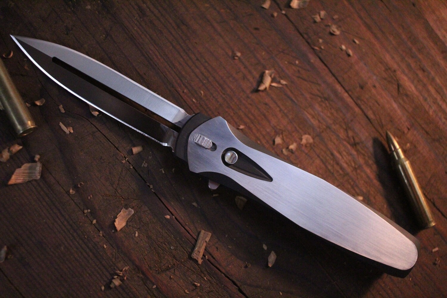 Pro-Tech Dark Angel 3.7&quot; Single Action OTF Automatic Knife / Two Tone Stainless Steel / Satin 154CM ( Pre Owned )