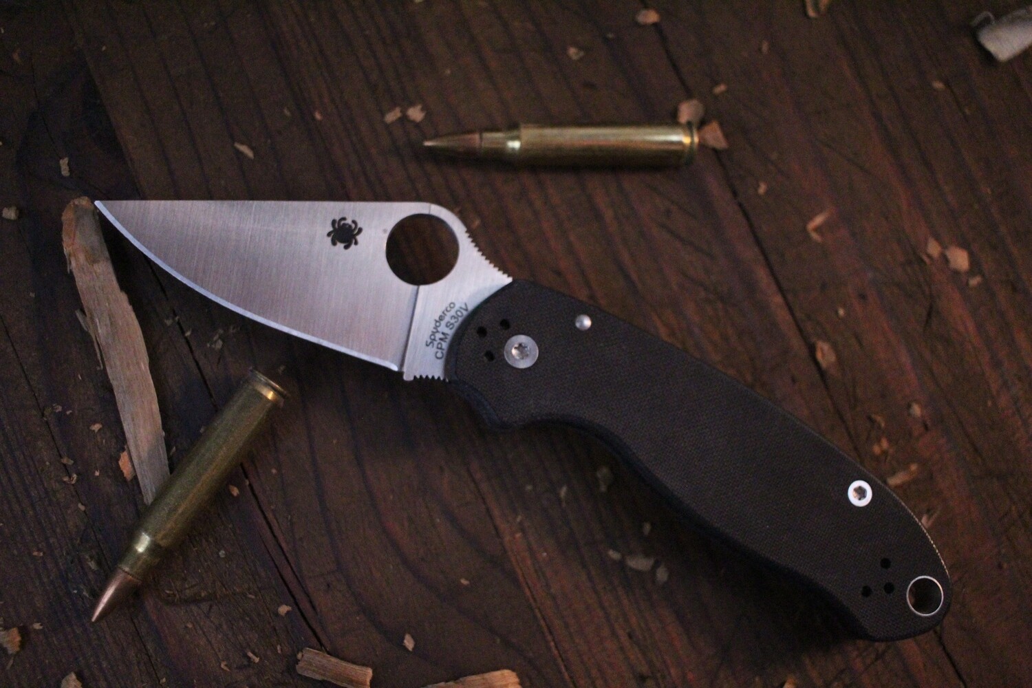 Spyderco Para 3 3&quot; Compression Lock Knife,  Black G-10 / Satin ( Pre Owned )