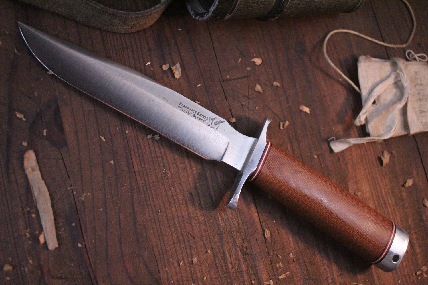 BlackJack Model 1-7 7&quot; Fixed Blade Knife, Natural Micarta / Plain ( Pre Owned )