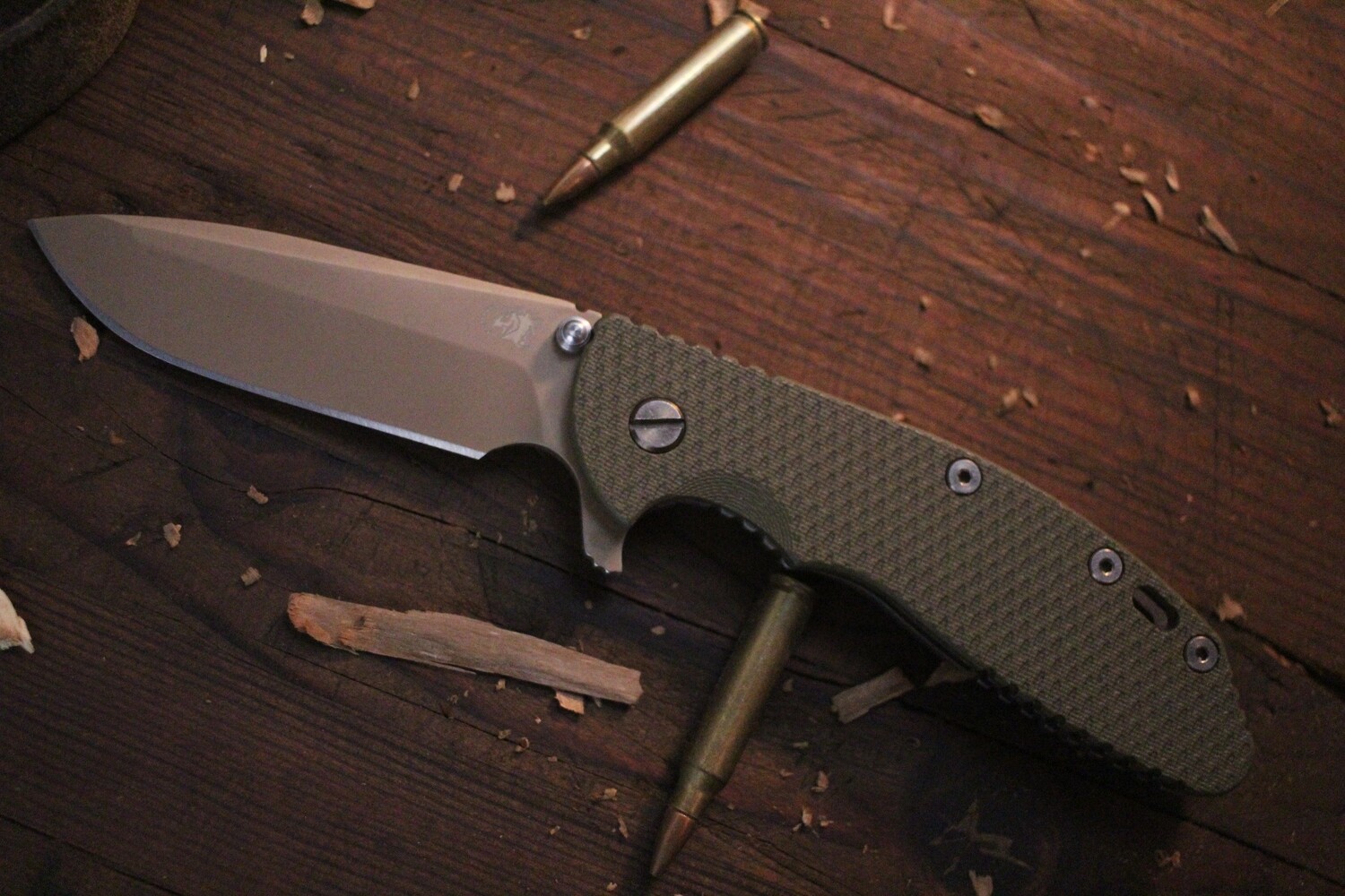 Hinderer XM-24 4&quot; Folding Knife / OD G10 &amp; Titanium / FDE S35VN ( Pre Owned )