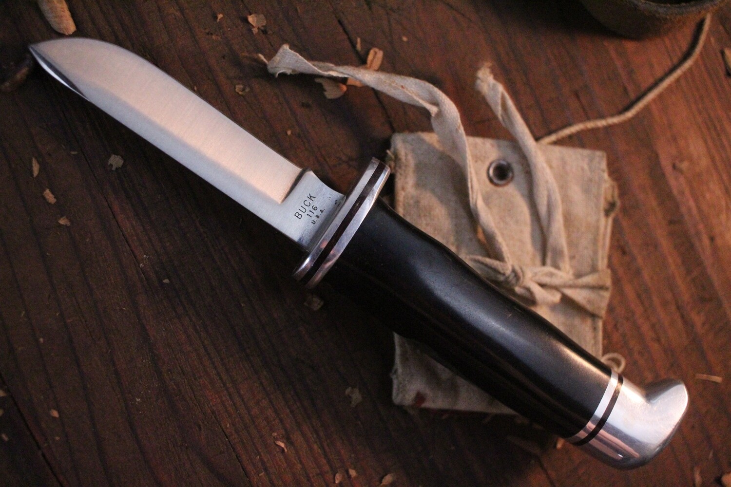 Buck Vintage 116 Caper 3.25&quot; Fixed Blade / Black Phenolic / Satin ( Pre Owned )