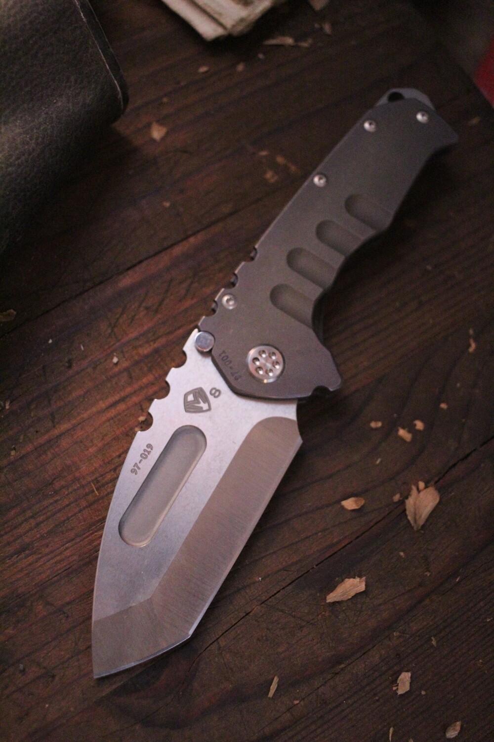 Medford Knife and Tool (MKT) Praetorian T 3.75&quot; / Bronze Fade Ti / Satin Tanto point ( Pre Owned )