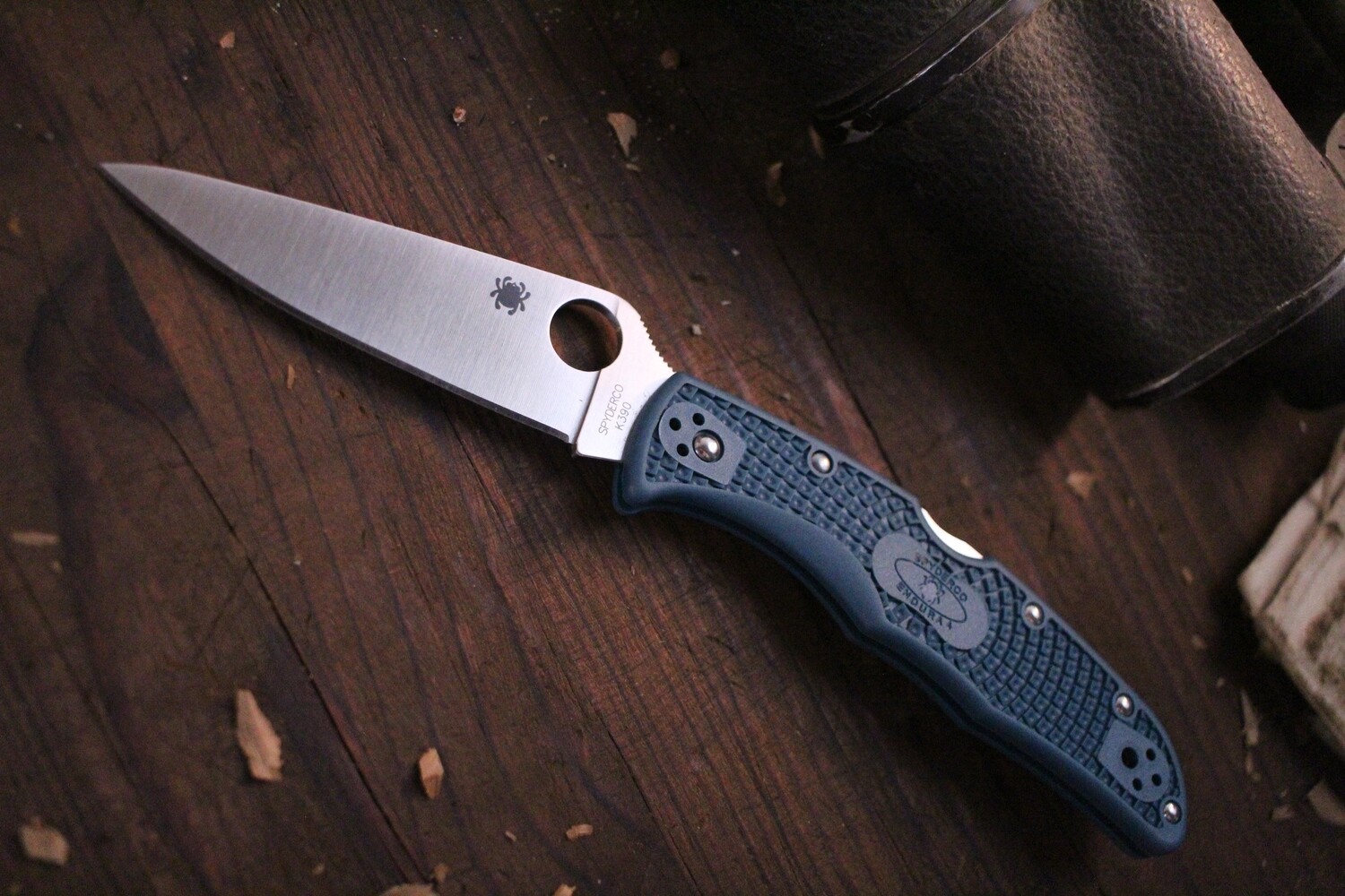 Spyderco Endura 4 3.75&quot; Folder Knife, Blue FRN / Satin
