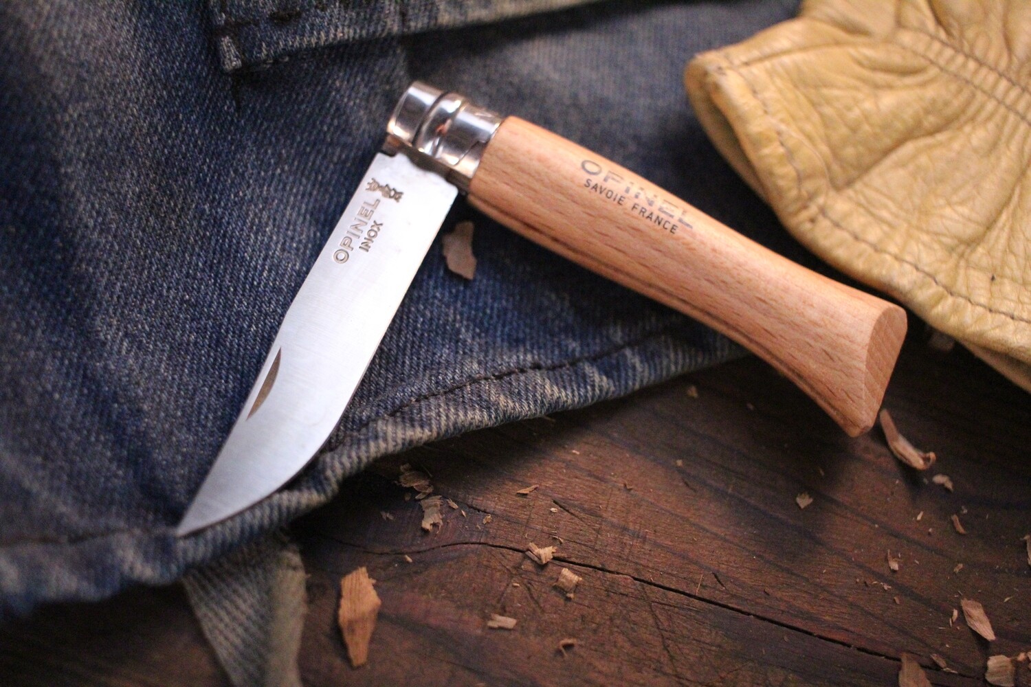 Opinel Knives No. 6 2.75&quot; Knife, Beechwood / Satin Stainless