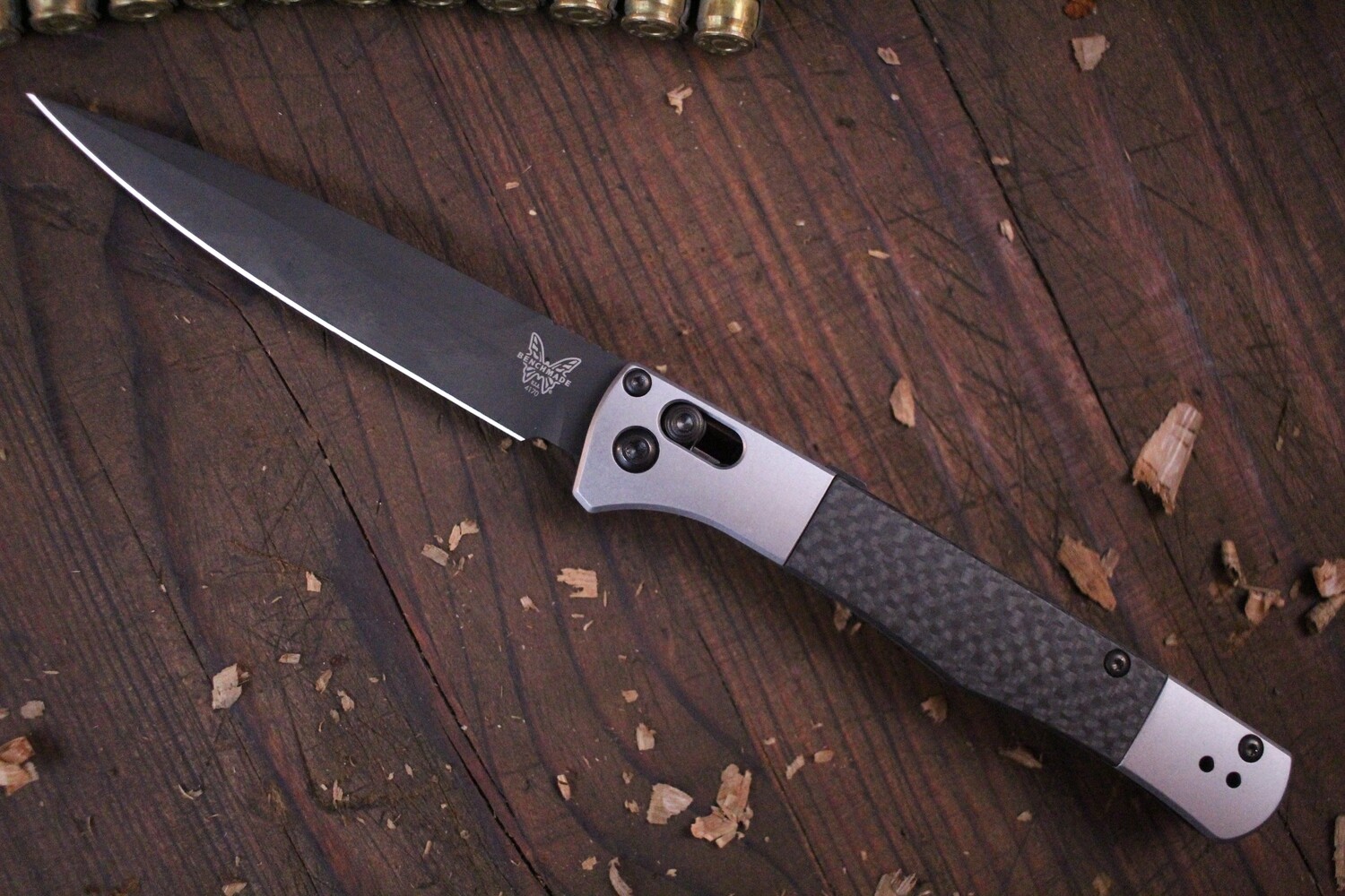 Benchmade Auto Fact 4&quot; AXIS Lock Knife / Aluminum &amp; Carbon Fiber / Black DLC ( Prototype )