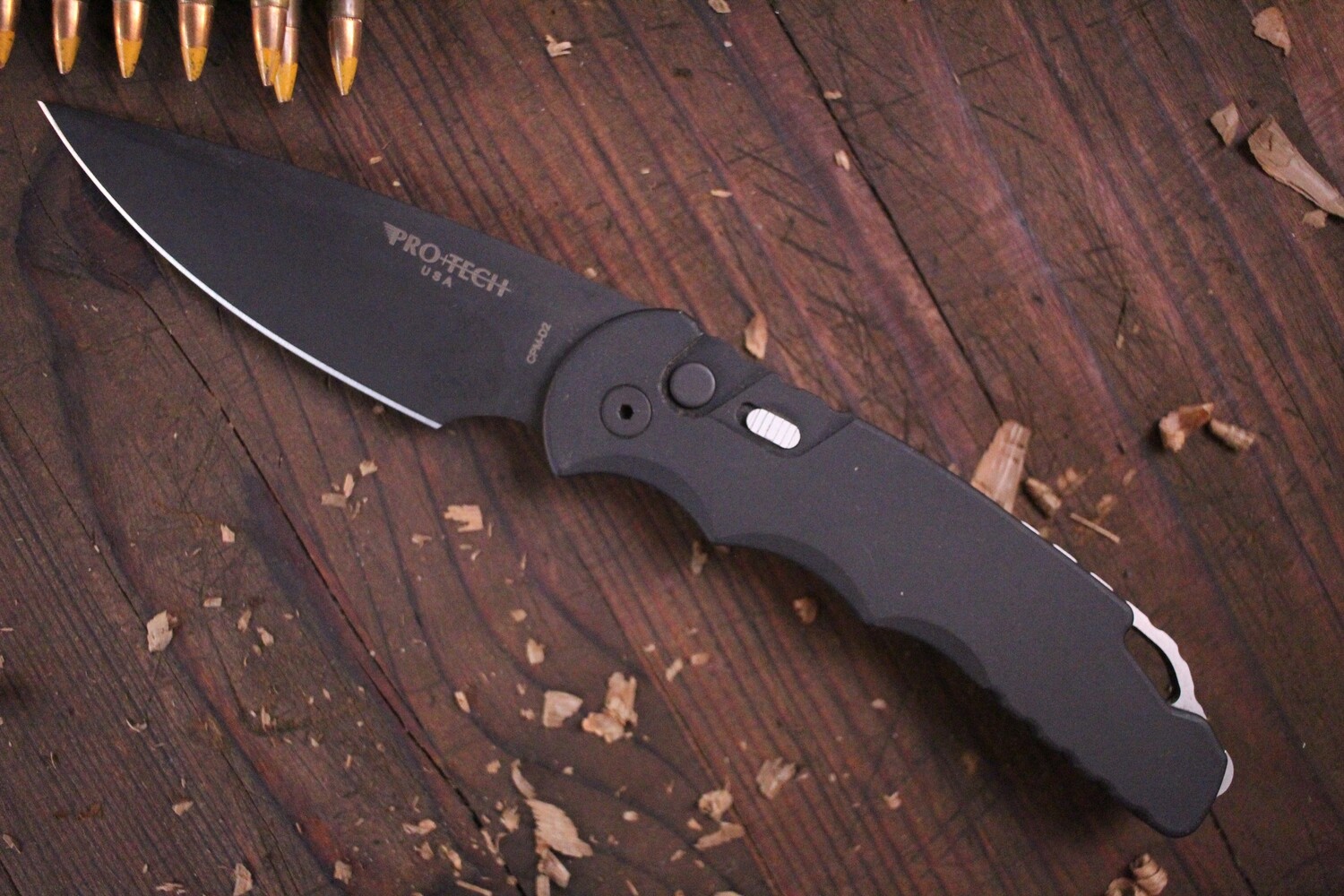 Pro-Tech TR-4.3 4&quot; Automatic Knife / Black / Black D2 ( Pre Owned )