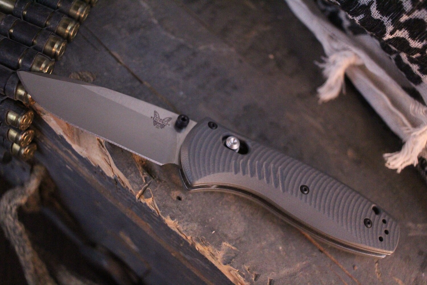 Benchmade Mini Barrage 2.91&quot; AXIS Assist Knife / Grey G10 / Satin (Pre-Owned)