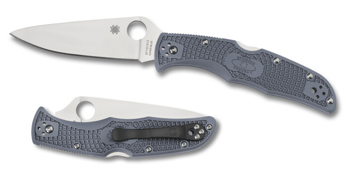 Spyderco Endura 4 3.75&quot; Flat Ground Knife, Grey FRN / Satin