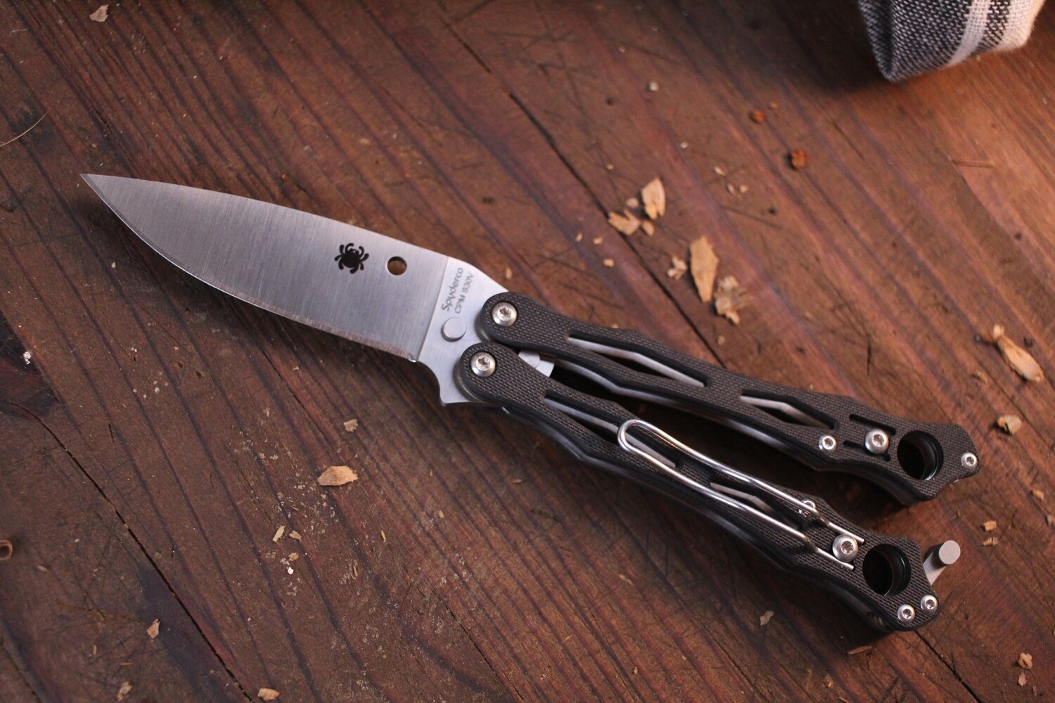 Spyderco SmallFly 2 3.4&quot; Balisong Butterfly Knife / Black G-10 /Satin S30V ( Pre Owned )