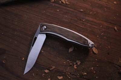Chris Reeve Mnandi 2.47" Slip Joint Knife / Bog Oak & TItanium / Satin S45VN ( Pre Owned )