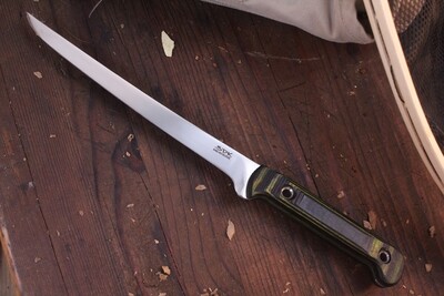 3DK Fisher 8" Fillet Knife,  Black/Green Dymondwood