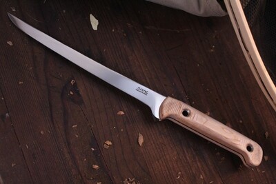 3DK Fisher 8" Fillet Knife,  Maple Burl and Resin