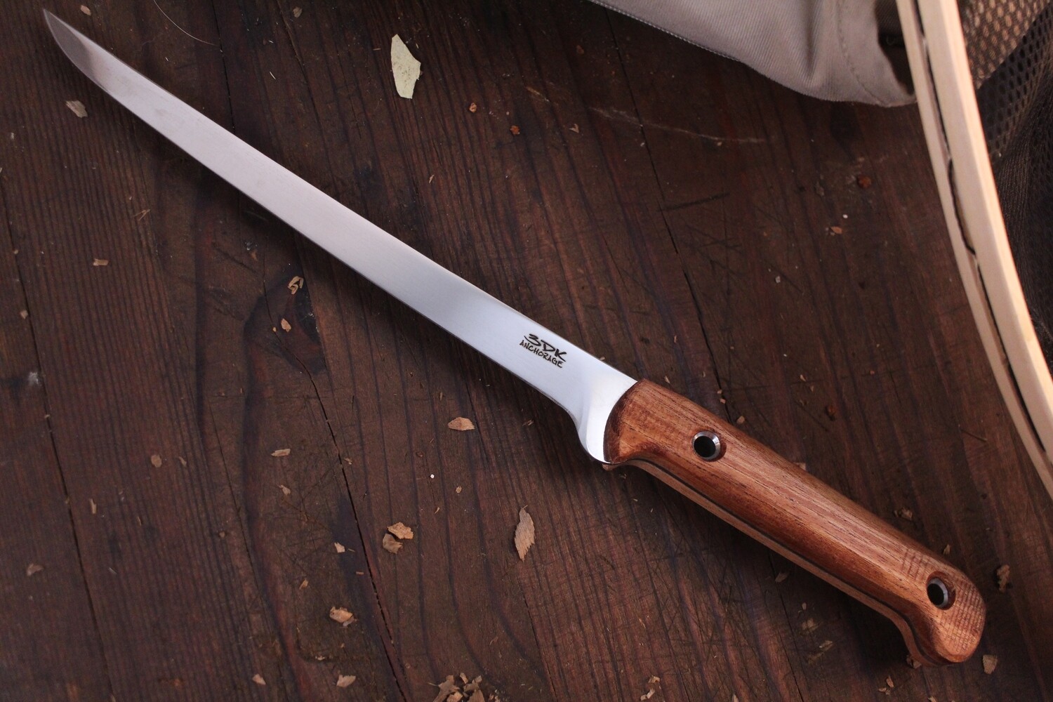 3DK Fisher 8&quot; Fillet Knife,  Mahogany