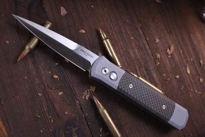Pro-Tech Godfather 4" Automatic Knife / Carbon Fiber / Satin 154CM (Pre Owned)