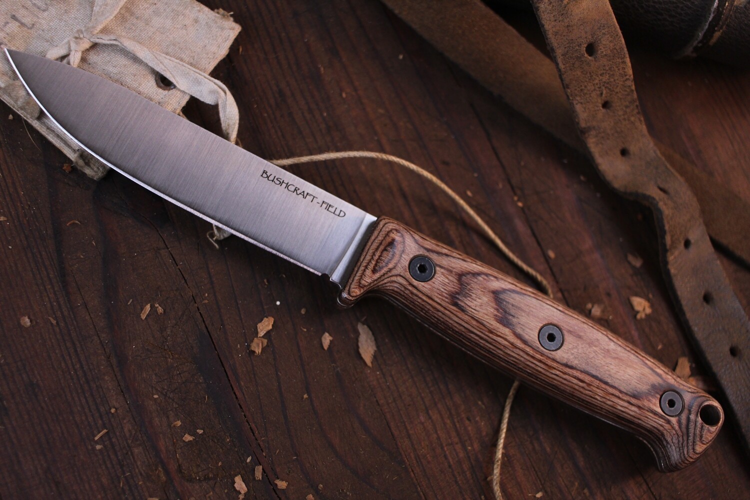 Ontario Bushcraft Field Knife 5&quot; Fixed Blade Knife / Walnut / Satin 5160