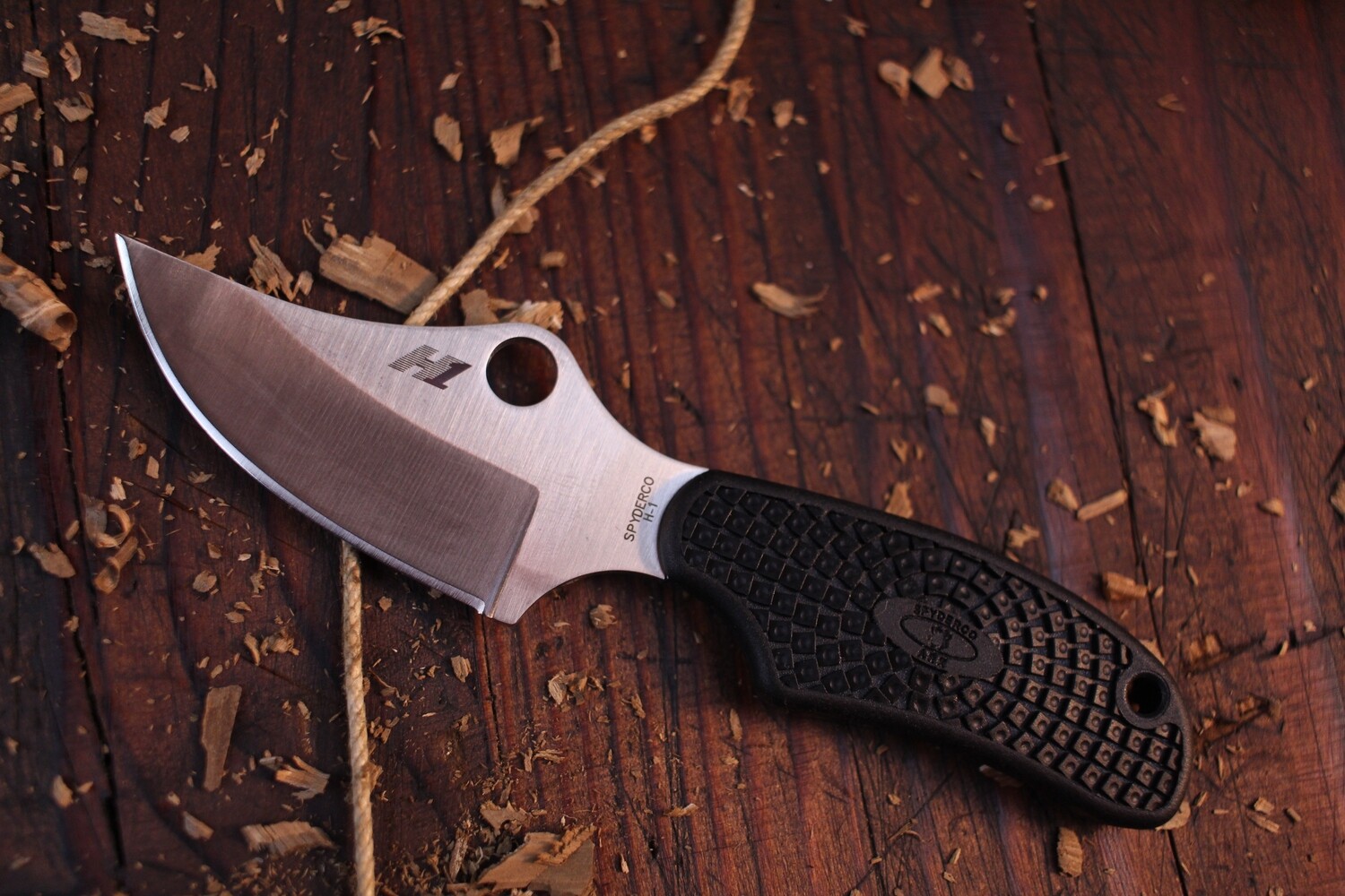 Spyderco A.R.K. Always Ready Neck Knife 2.5 Fixed Blade Knife, Black FRN /  H1 Plain Edge