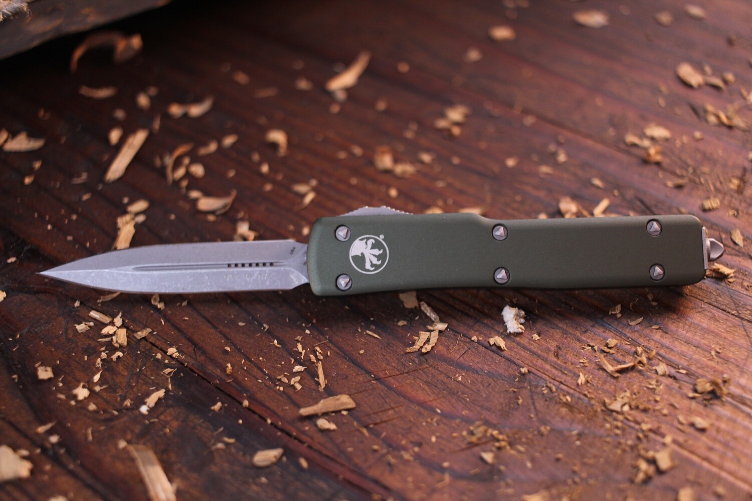 Microtech UTX-70 D/E 2.4&quot; OTF Automatic Knife, / Apocalyptic / OD Green (Pre Owned)