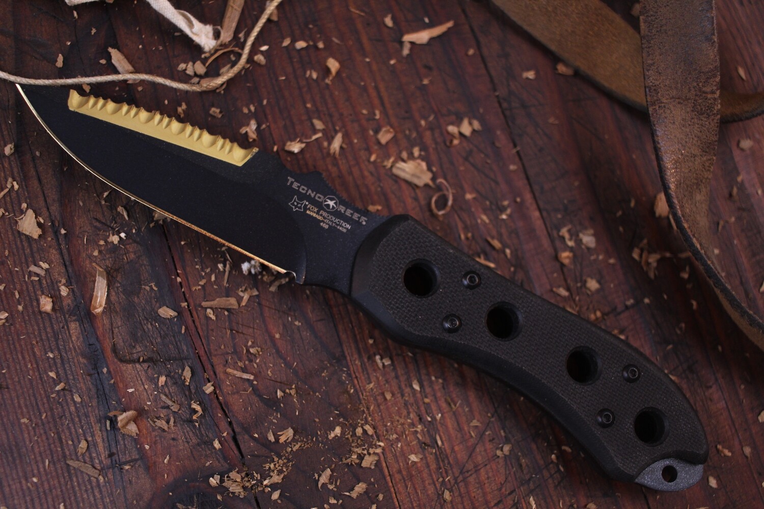 Fox Knives Fixed Blade 4.3" Dive Knife / Black G10 / Black PVD Coating