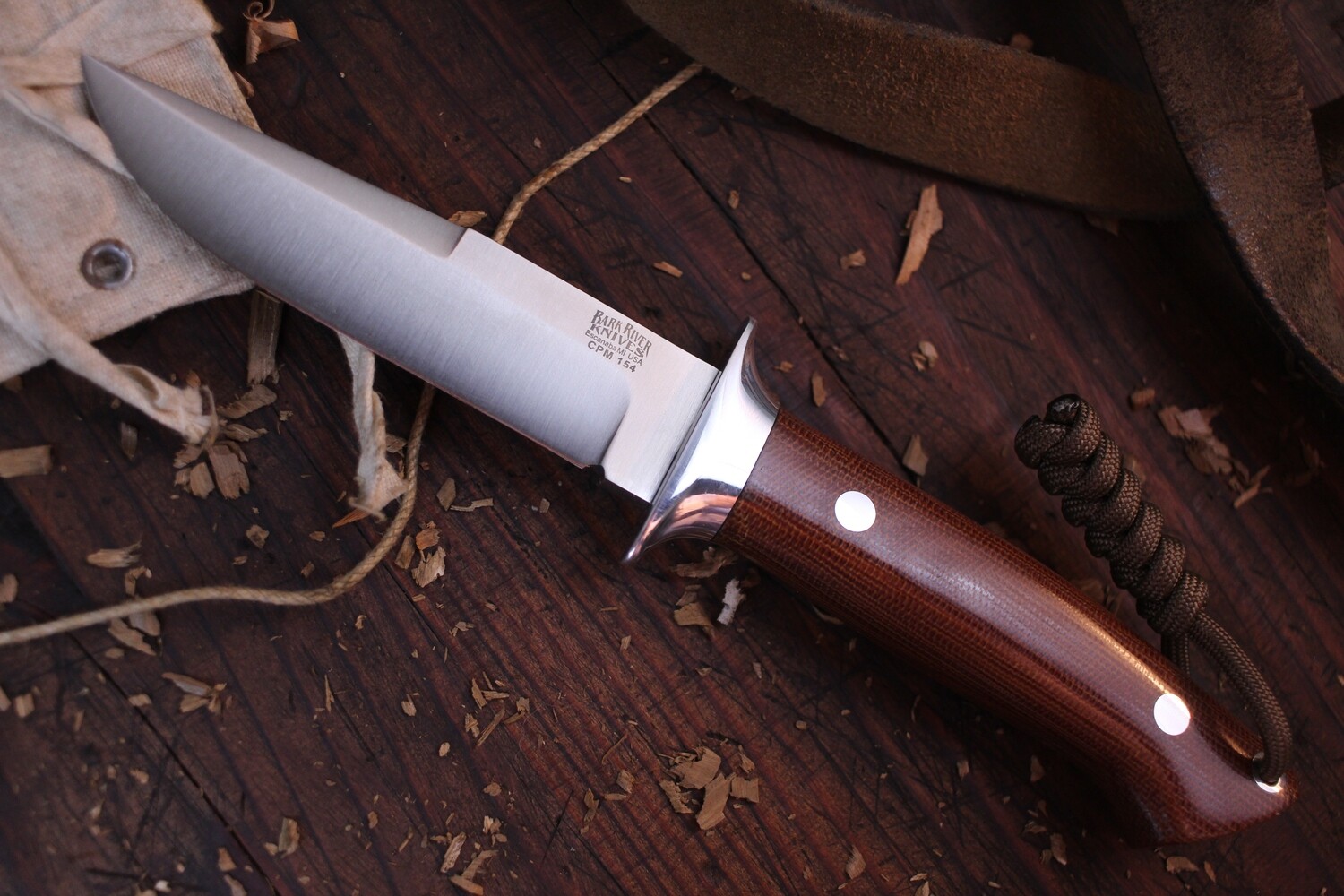 Bark River Chute 4.25&quot; Fixed Blade / Brown Micarta / Satin  CPM-154 ( Pre Owned )