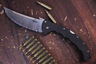 Cold Steel Talwar XL 5.5" Tri-Ad Lock Knife / Black G10 / Fully Serrated AUS8A ( Pre Owned )