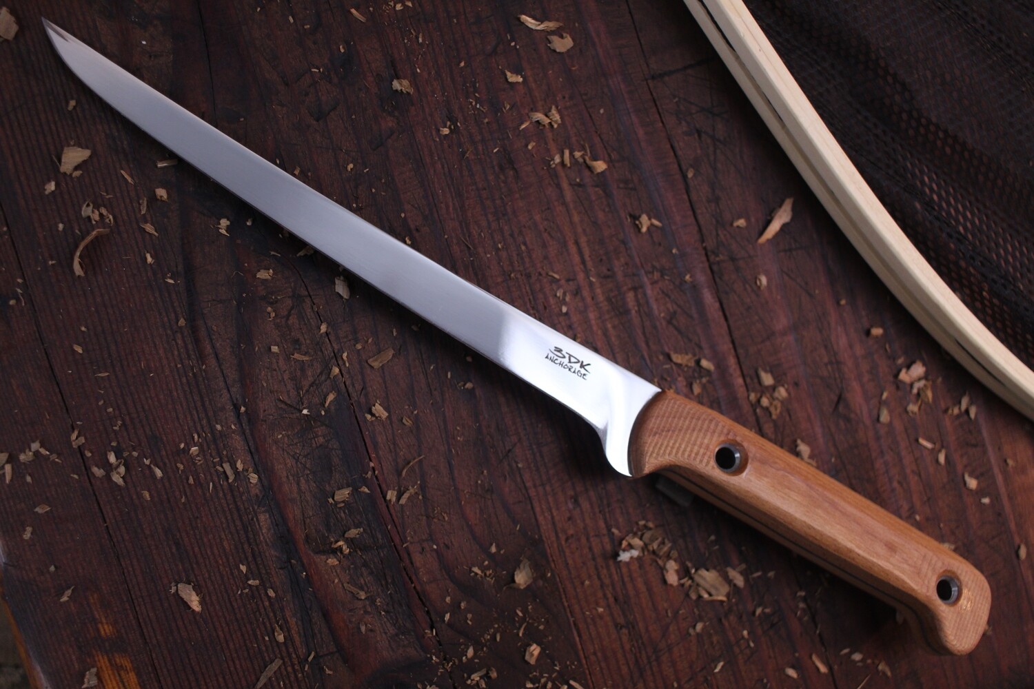 3DK Fisher 8&quot; Fillet Knife,  Beech Wood