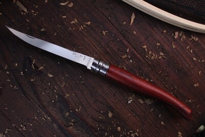 Opinel Knives No. 8 3.25 Knife, Ebony / Mirror Polish Stainless