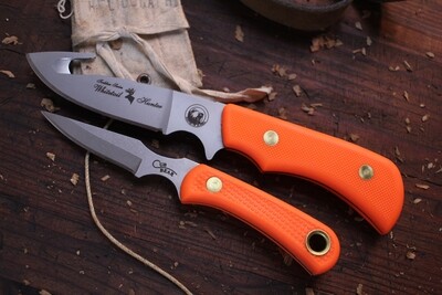 Knives of Alaska Trekker Series Whitetail Hunter Gut Hook, Cub Bear Combo D2 Tool Steel / Orange SureGrip™ Handle