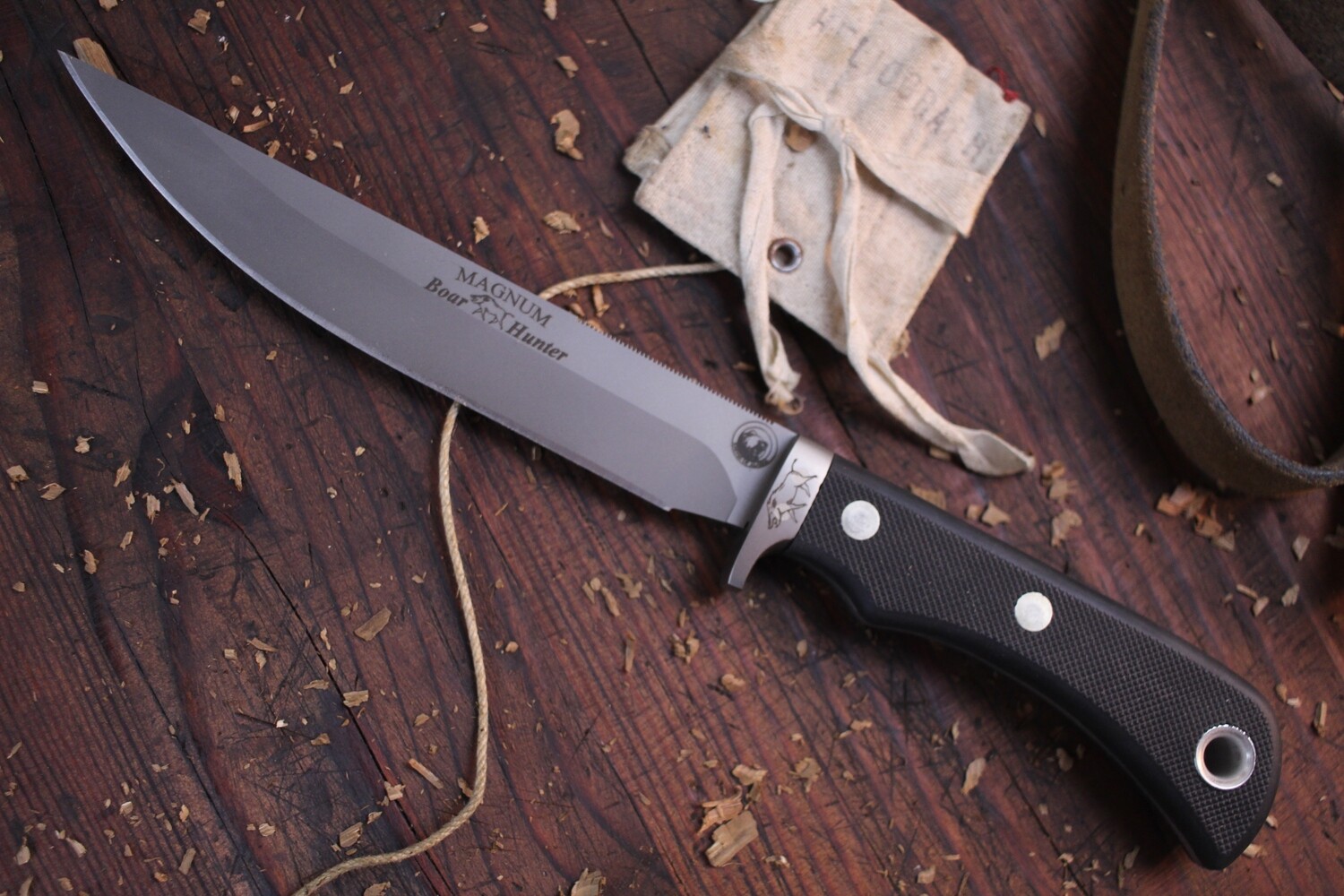 Knives of Alaska Xtreme Magnum Boar Hunter 6&quot; Fixed Blade Drop Point Hunting Knife, D2 Steel / Suregrip™ Handle